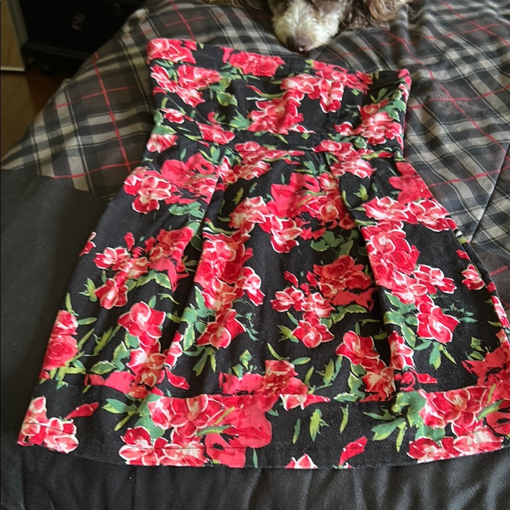 Pink Pleated Strapless A-line Dress for Wedding Guest